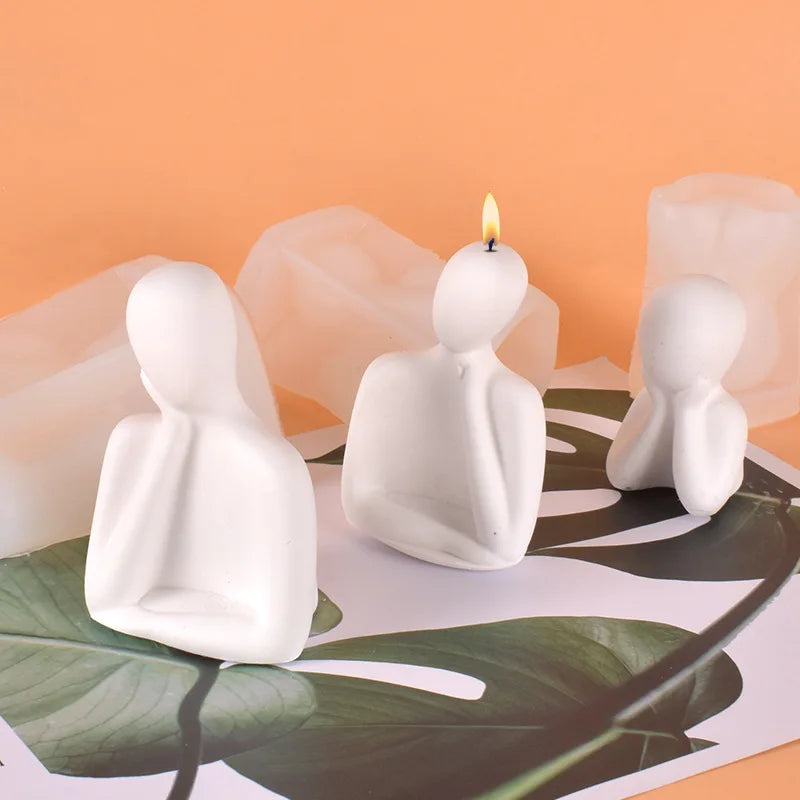 3D abstract figure Art Ornament Candle - Handmade Crafts